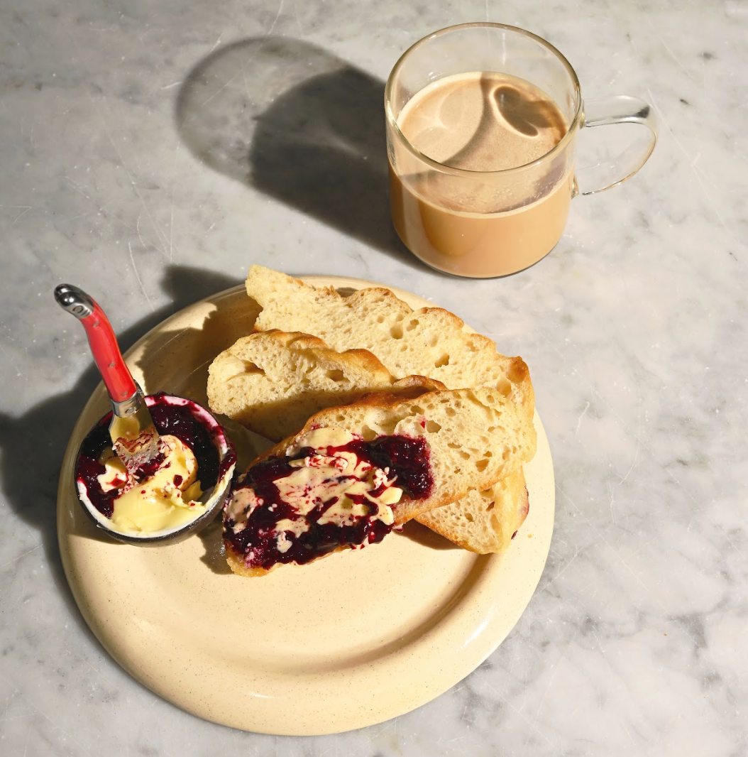 Triple Berry Jam with Focaccia + Butter